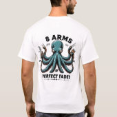 Octopus Barber T-shirt – 8 armen voor perfecte fad (Achterkant)