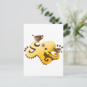 Octopus Barista Briefkaart (Staand voorkant)