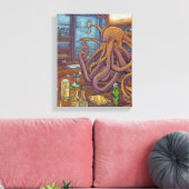Octopus barman Fantasy Canvas Afdruk (Insitu (Woonkamer))