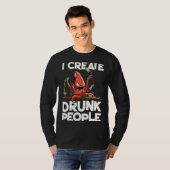 Octopus barman I creëer drink mensen T-shirt (Voorkant volledig)