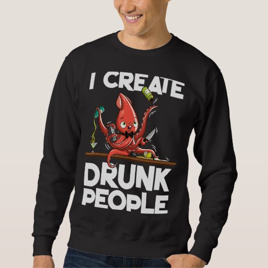 Octopus barman I creëer drink mensen Trui (Voorkant)