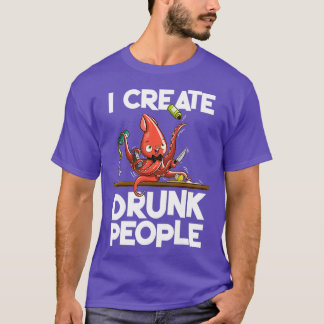 Octopus Bartender I Creëer Drink Drink Mensen T-shirt