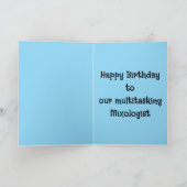 Octopus bartender multitasking microloog verjaarda kaart (Binnen)