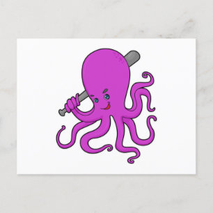 Octopus Baseball Baseball Briefkaart