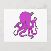 Octopus Baseball Baseball Briefkaart (Voorkant)