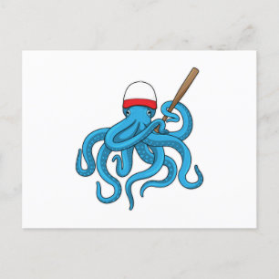 Octopus Baseball Baseball Briefkaart