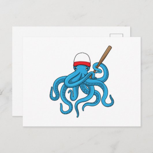Octopus Baseball Baseball Briefkaart (Voorkant / Achterkant)