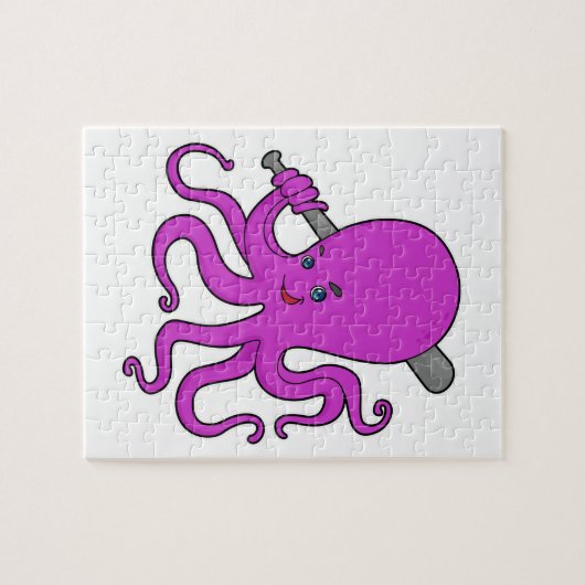 Octopus Baseball Baseball Legpuzzel (Horizontaal)