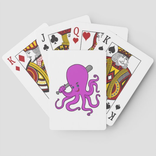 Octopus Baseball Baseball Pokerkaarten (Achterkant)