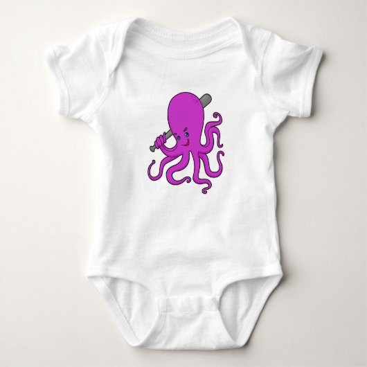 Octopus Baseball Baseball Romper (Voorkant)