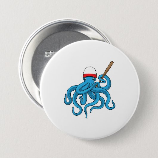 Octopus Baseball Baseball Ronde Button 7,6 Cm (Voorkant /achterkant)