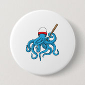 Octopus Baseball Baseball Ronde Button 7,6 Cm (Voorkant)