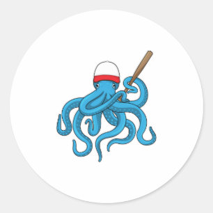 Octopus Baseball Baseball Ronde Sticker