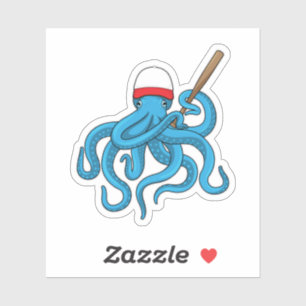 Octopus Baseball Baseball Sticker