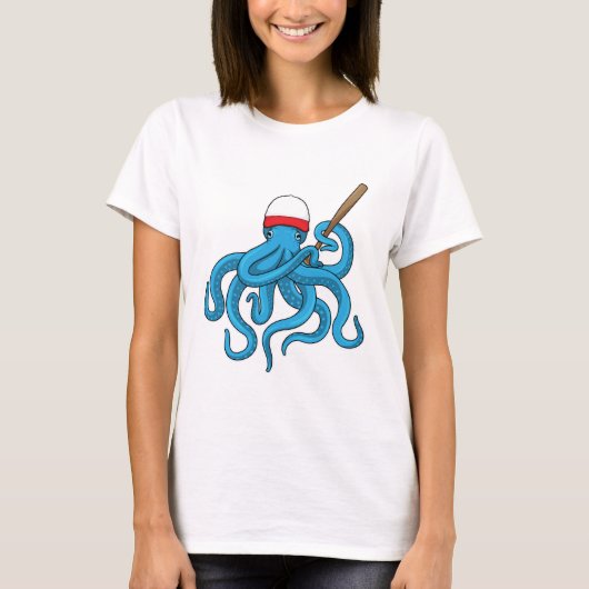 Octopus Baseball Baseball T-shirt (Voorkant)