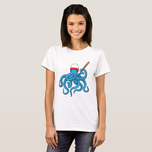 Octopus Baseball Baseball T-shirt (Voorkant volledig)