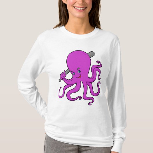 Octopus Baseball Baseball T-shirt (Voorkant)
