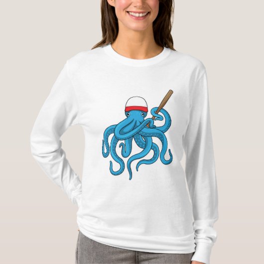 Octopus Baseball Baseball T-shirt (Voorkant)