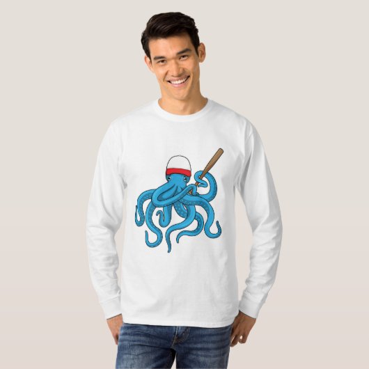 Octopus Baseball Baseball T-shirt (Voorkant volledig)