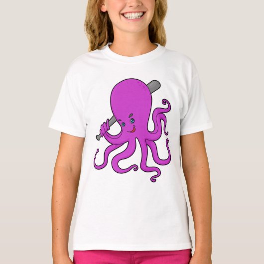 Octopus Baseball Baseball T-shirt (Voorkant)
