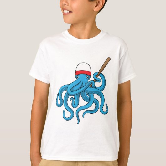 Octopus Baseball Baseball T-shirt (Voorkant)