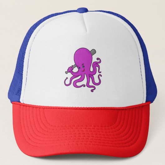 Octopus Baseball Baseball Trucker Pet (Voorkant)
