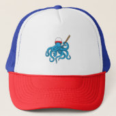Octopus Baseball Baseball Trucker Pet (Voorkant)