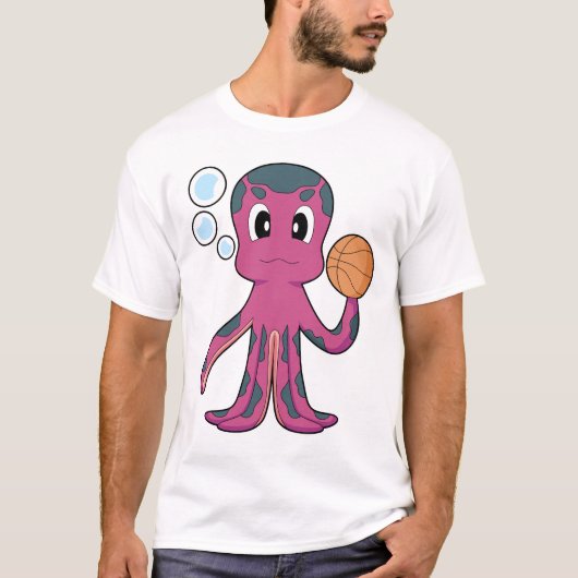 Octopus Basketball player Basketball Sports T-shirt (Voorkant)