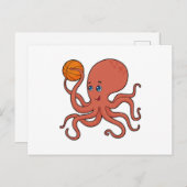 Octopus Basketball speler Basketball Briefkaart (Voorkant / Achterkant)
