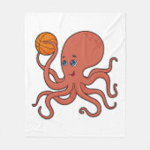 Octopus Basketball speler Basketball Fleece Deken (Voorkant)