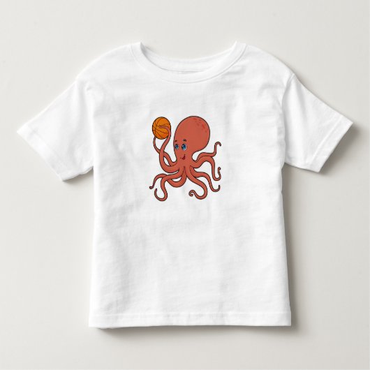 Octopus Basketball speler Basketball Kinder Shirts (Voorkant)