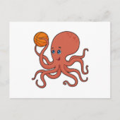 Octopus Basketbalspeler Basketbal Briefkaart (Voorkant)