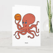 Octopus Basketbalspeler Basketbal Kaart (Achterkant)