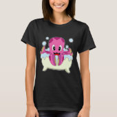 Octopus Bathe Bathtub T-shirt (Voorkant)