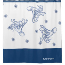 Octopus Bathroom Blue en White