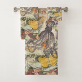 Octopus Beach Antiek kuststeampunk Bad Handdoek (Insitu)