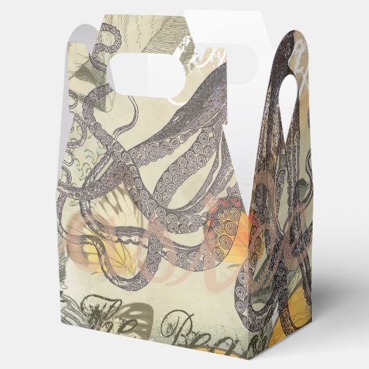 Octopus Beach Antiek kuststeampunk Bedankdoosjes (Geopend)