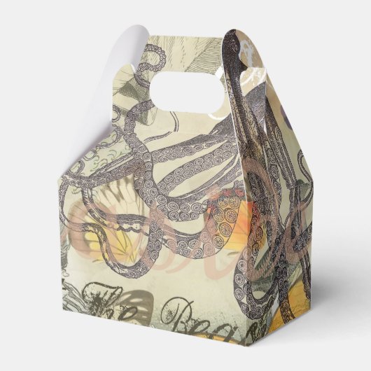 Octopus Beach Antiek kuststeampunk Bedankdoosjes (Voorkant Zijde)