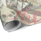 Octopus Beach Antiek kuststeampunk Cadeaupapier (Rol Hoek)