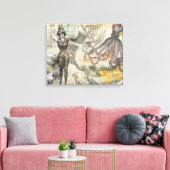 Octopus Beach Antiek kuststeampunk Canvas Afdruk (Insitu (Woonkamer))