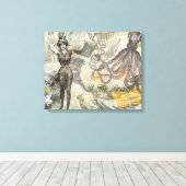 Octopus Beach Antiek kuststeampunk Canvas Afdruk (Insitu (Houten vloer))