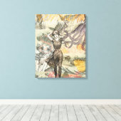 Octopus Beach Antiek kuststeampunk Canvas Afdruk (Insitu (Houten vloer))