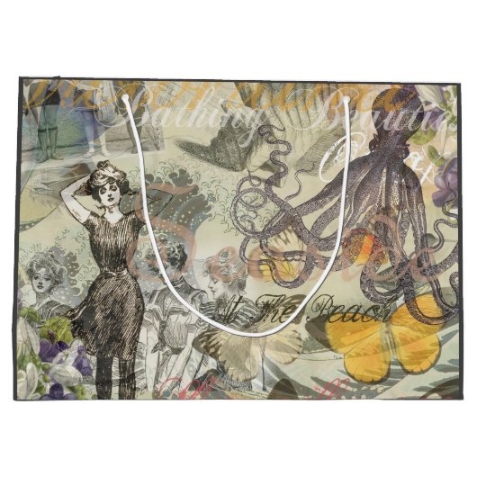 Octopus Beach Antiek kuststeampunk Groot Cadeauzakje (Achterkant)