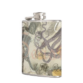 Octopus Beach Antiek kuststeampunk Heupfles (Links)