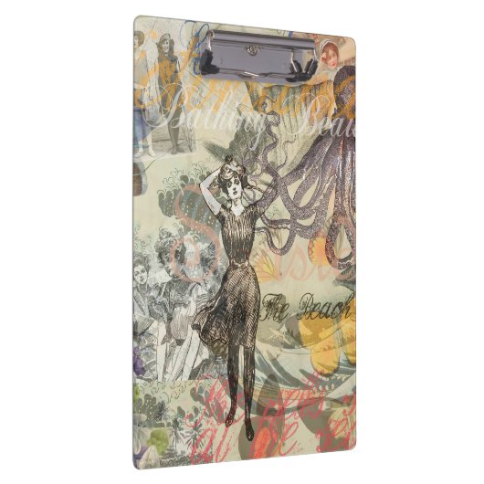 Octopus Beach Antiek kuststeampunk Klembord (Rechts)