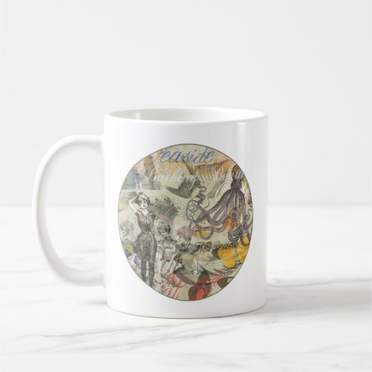 Octopus Beach Antiek kuststeampunk Koffiemok (Links)