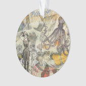 Octopus Beach Antiek kuststeampunk Ornament (voorkant)