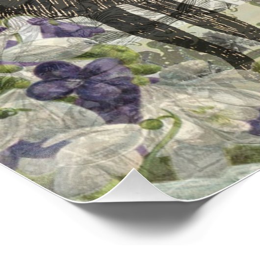 Octopus Beach Antiek kuststeampunk Poster (Hoek)