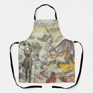 Octopus Beach Antiek kuststeampunk Schort