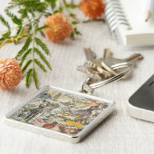 Octopus Beach Antiek kuststeampunk Sleutelhanger (Zijkant)